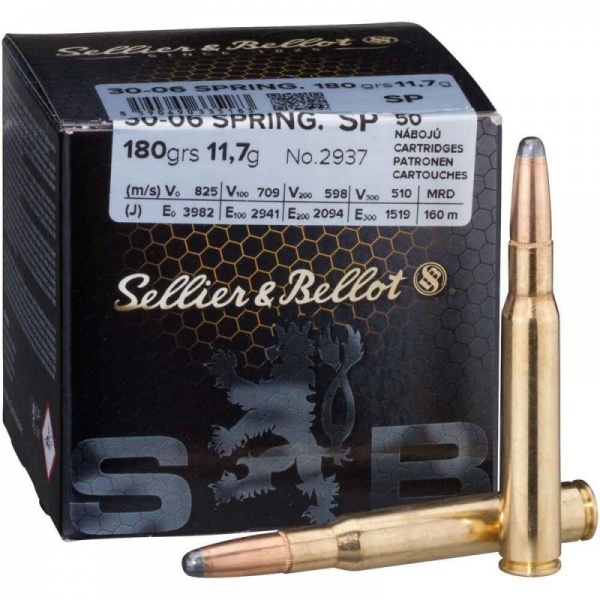 Cartouches Sellier bellot spce 30-06 180 grs 11,7 g 