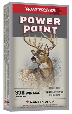 Cartouches Winchester power point 338 win mag 200grs 12.96g