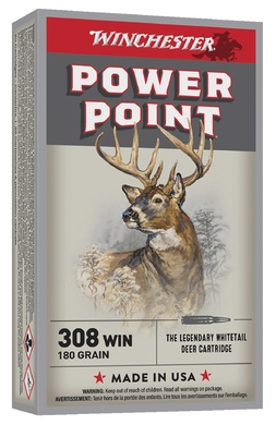 Cartouches Winchester power point cal 308 win180 gr 11.7 g