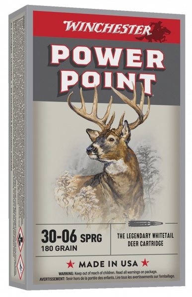Cartouches Winchester power point calibre 30-06 180grs 11,66g