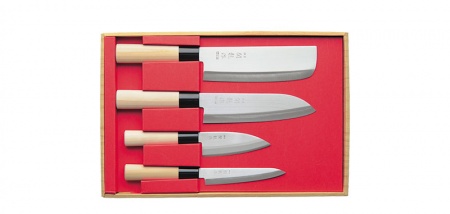 Coffret couteaux Seki Ryu Nakiri - Santoku - Small Deba - Petty