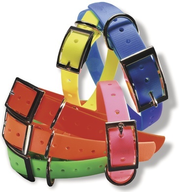 Collier chien Pisteurs polyur�thane couleur noir 65 cm x 25 mm