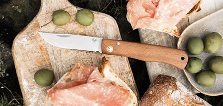Couteau boker plus rusticus lame 84 mm manche h&ecirc;tre