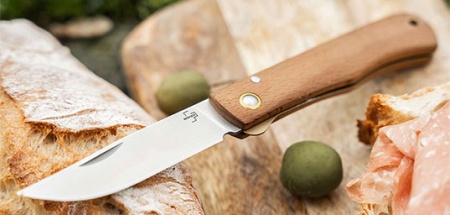 Couteau boker plus rusticus lame 84 mm manche h&ecirc;tre