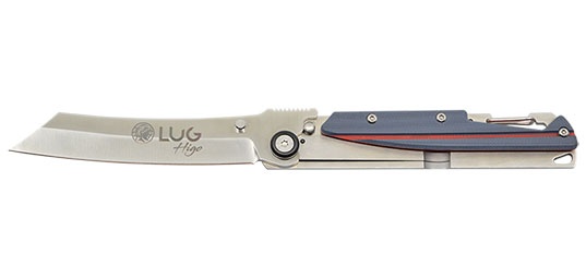 Couteau gris/rouge  LUG lame 85mm HIGO