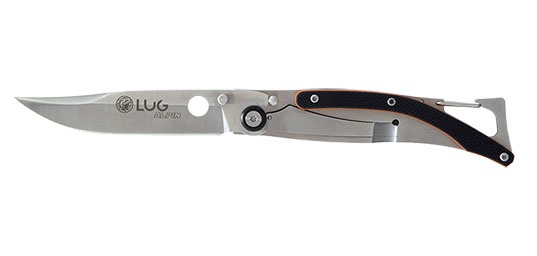 COUTEAU LUG ALPIN MANCHE G10 NOIR ORANGE