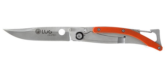 Couteau Lug alpin manche G10 orange