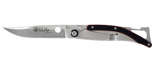 Couteau LUG manche noi/rouge lame 80 mm