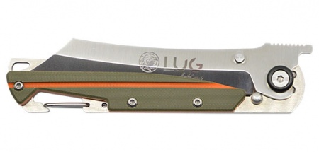 Couteau Lug SP3S lame higonokami manche G10 kaki et orange