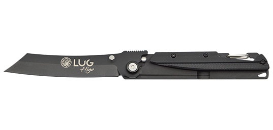 Couteau Lug SP3S lame higonokami noire manche G10 noir