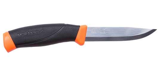 Couteau Morakniv companion noir/orange lame 104 mm manche caoutchouc