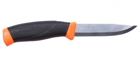 Couteau Morakniv companion noir/orange lame 104 mm manche caoutchouc