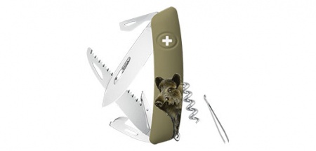 Couteau SWIZA olive sanglier 12 fonctions
