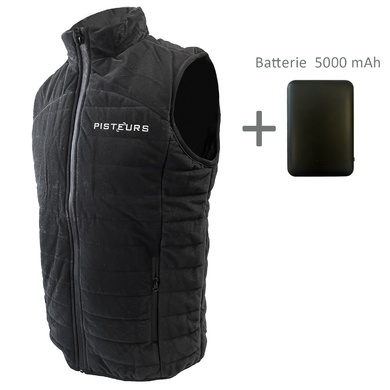 Gilets chauffants Pisteurs noir taille 5XL avec batterie 