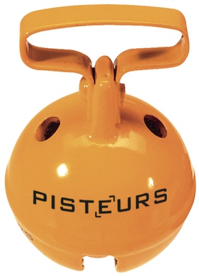 Grelot en laiton orange � 37mm passant de 27mm