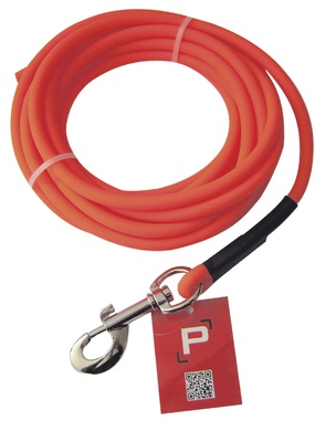 Longe tubulaire orange en pvc 15m