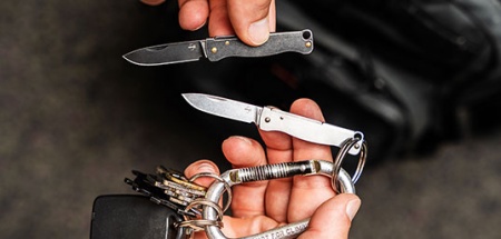 Mini couteau atlas Boker Plus stonewash noir et or