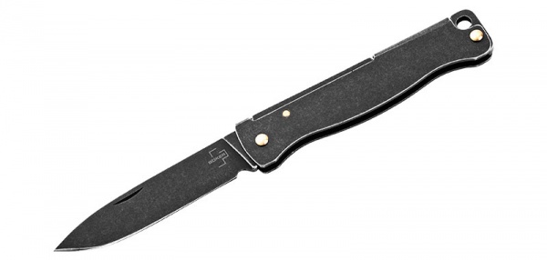 Mini couteau atlas Boker Plus stonewash noir et or