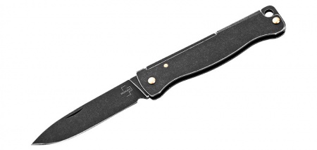 Mini couteau atlas Boker Plus stonewash noir et or