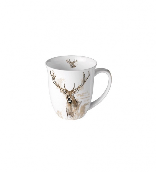 Mug � caf� porcelaine Cerf