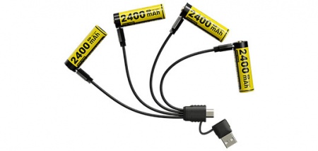 Pack de 4 piles AA rechargeables 2400MAH 1.5v NITECORE
