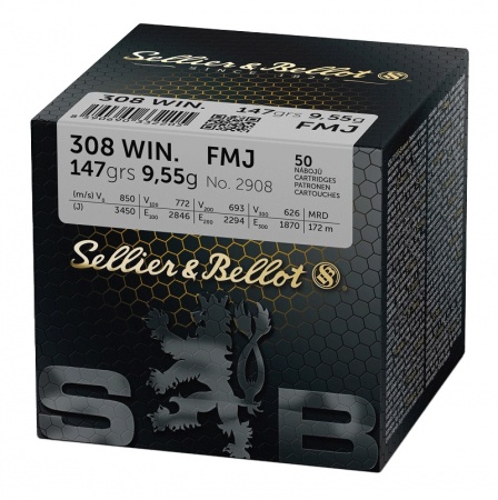 SELLIER BELLOT CAL 308 FMJ 9.55G 147GRS
